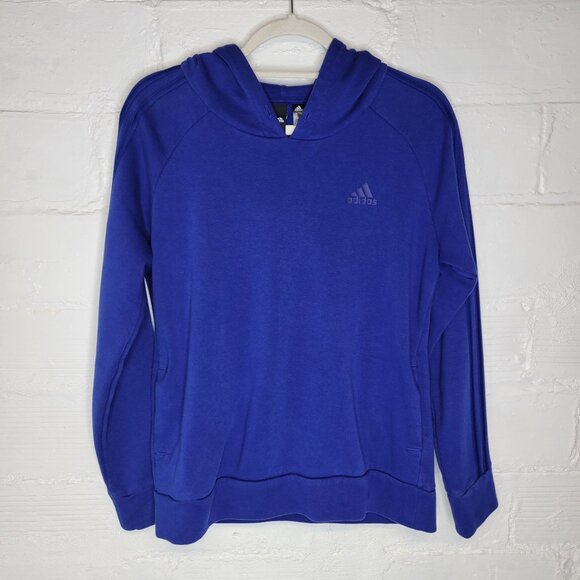 adidas Tops - Adidas Women's Medium Pullover Hoodie Sweatshirt Side Pockets Blue